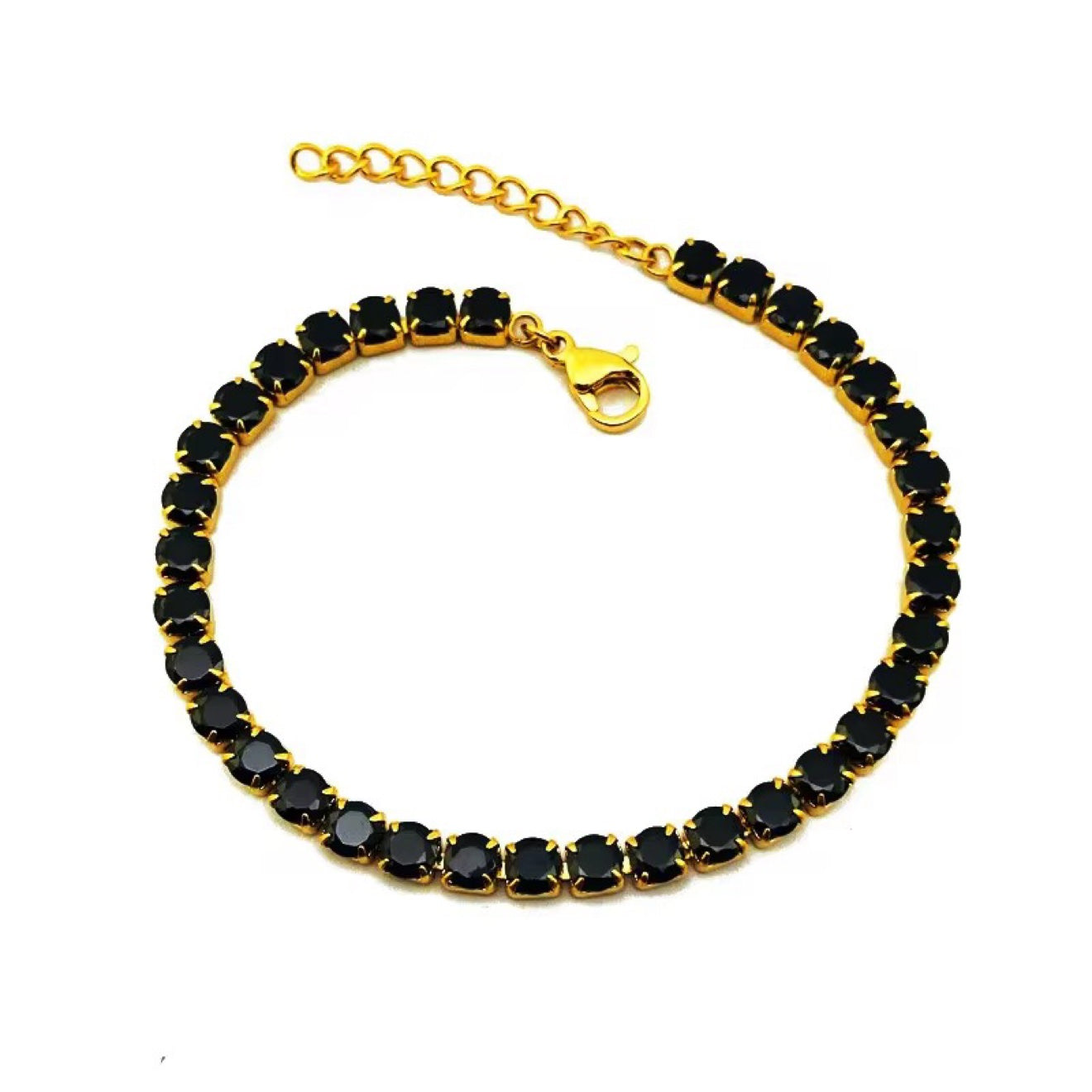 Halo Zircon Bracelet Pure Black