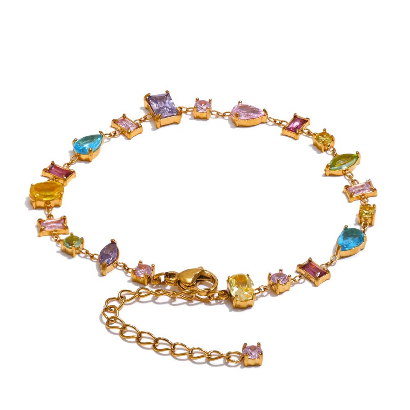 Mixed-Cut Charm Bracelet Multicolor