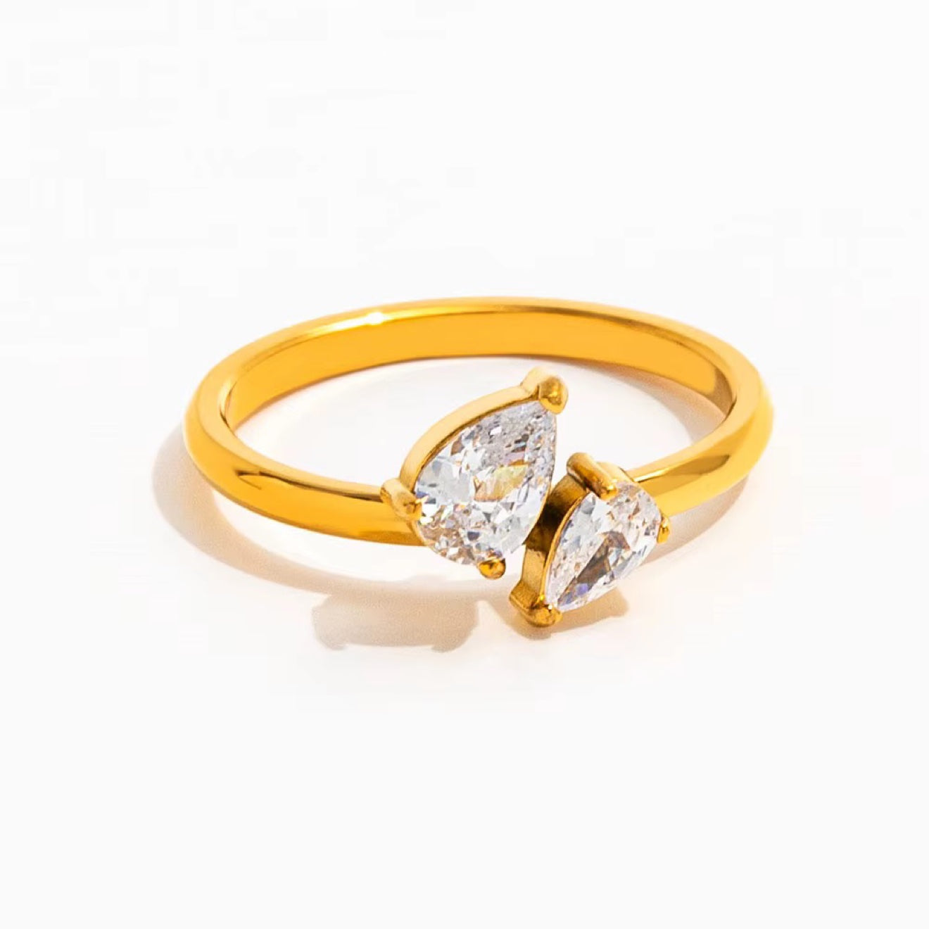 Double Pear Bypass Ring
