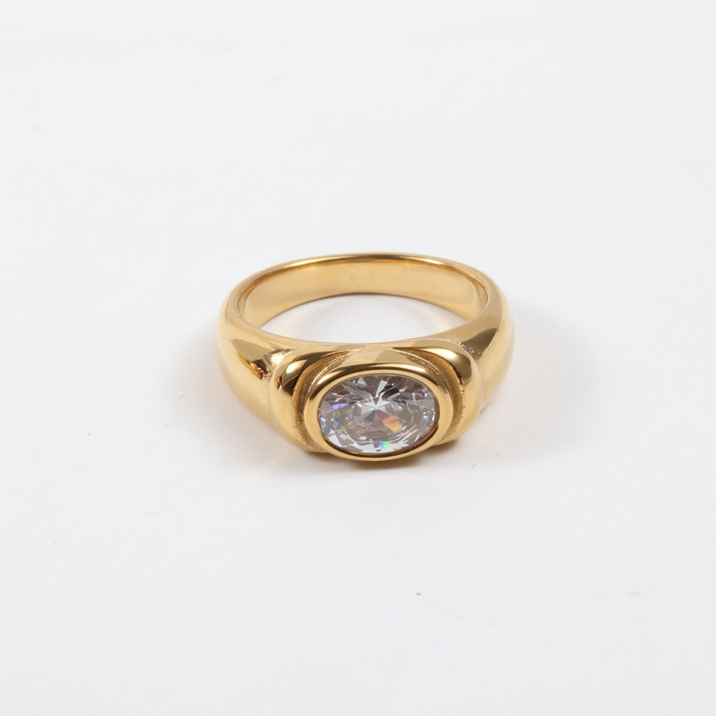 White Oval Signet Ring