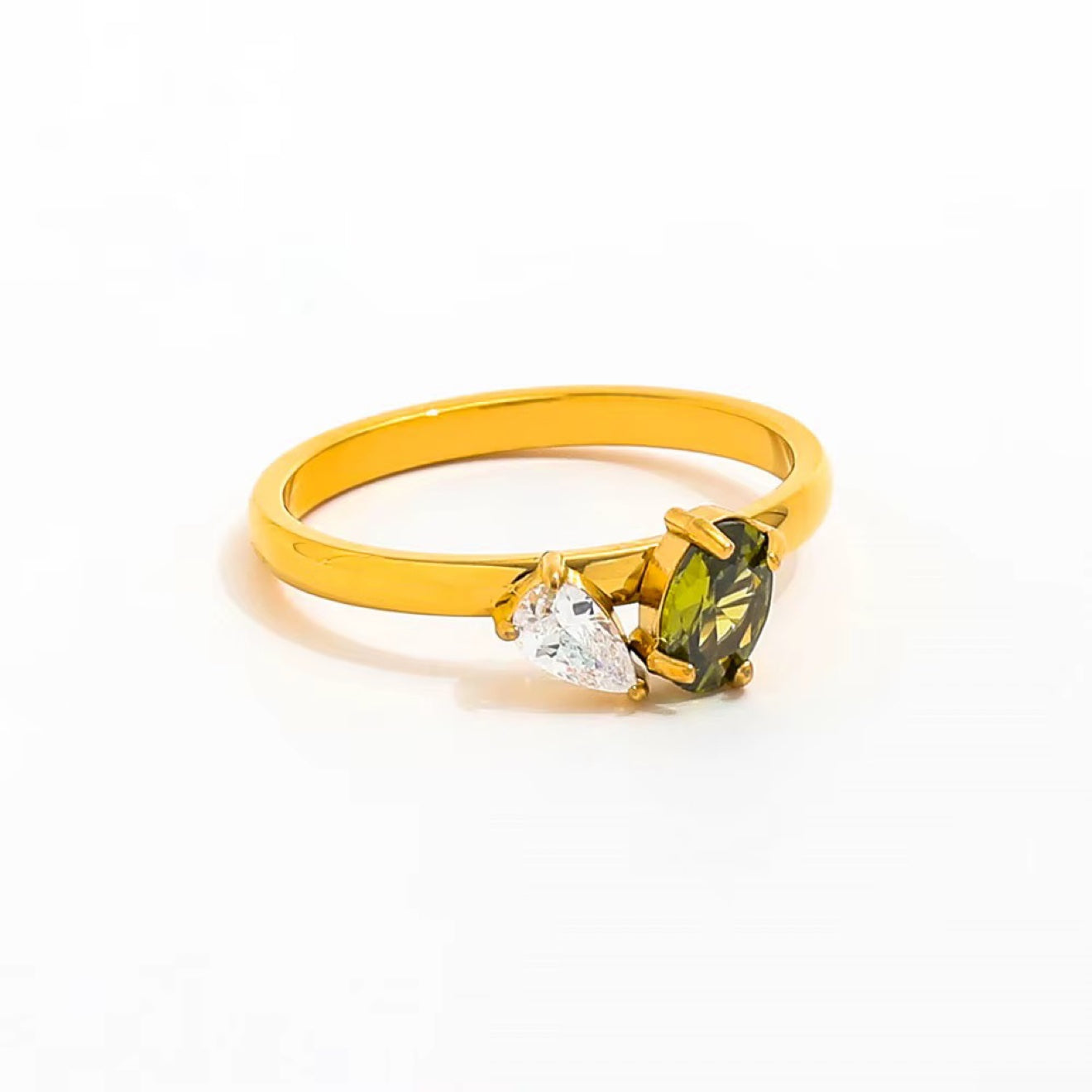 Toi et Moi Teardrop Ring