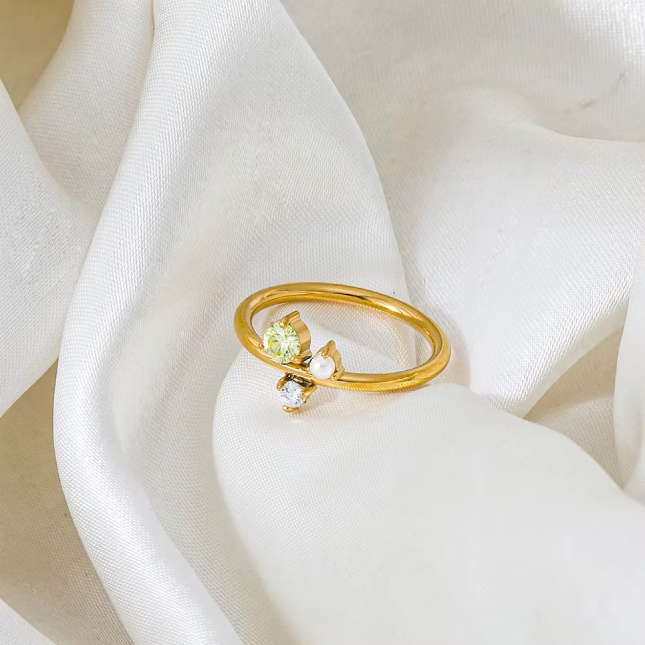 Trio Stone Bypass Ring