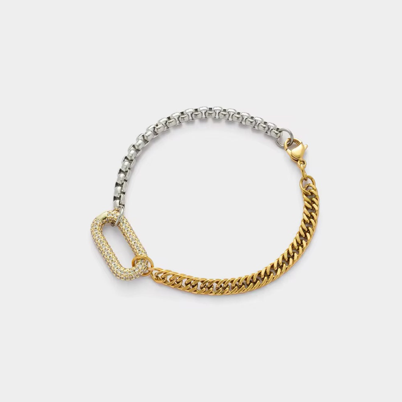 Two-Tone Pavé Link Bracelet