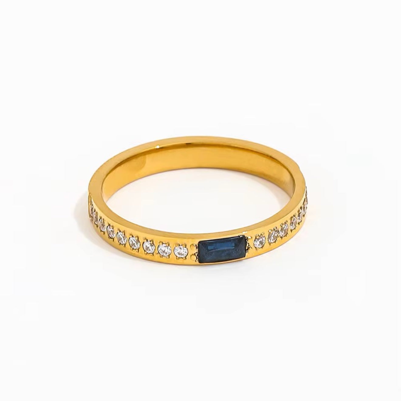 Blue Baguette Eternity Band
