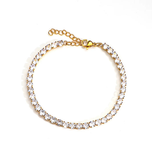 Halo Zircon Bracelet Crystal White