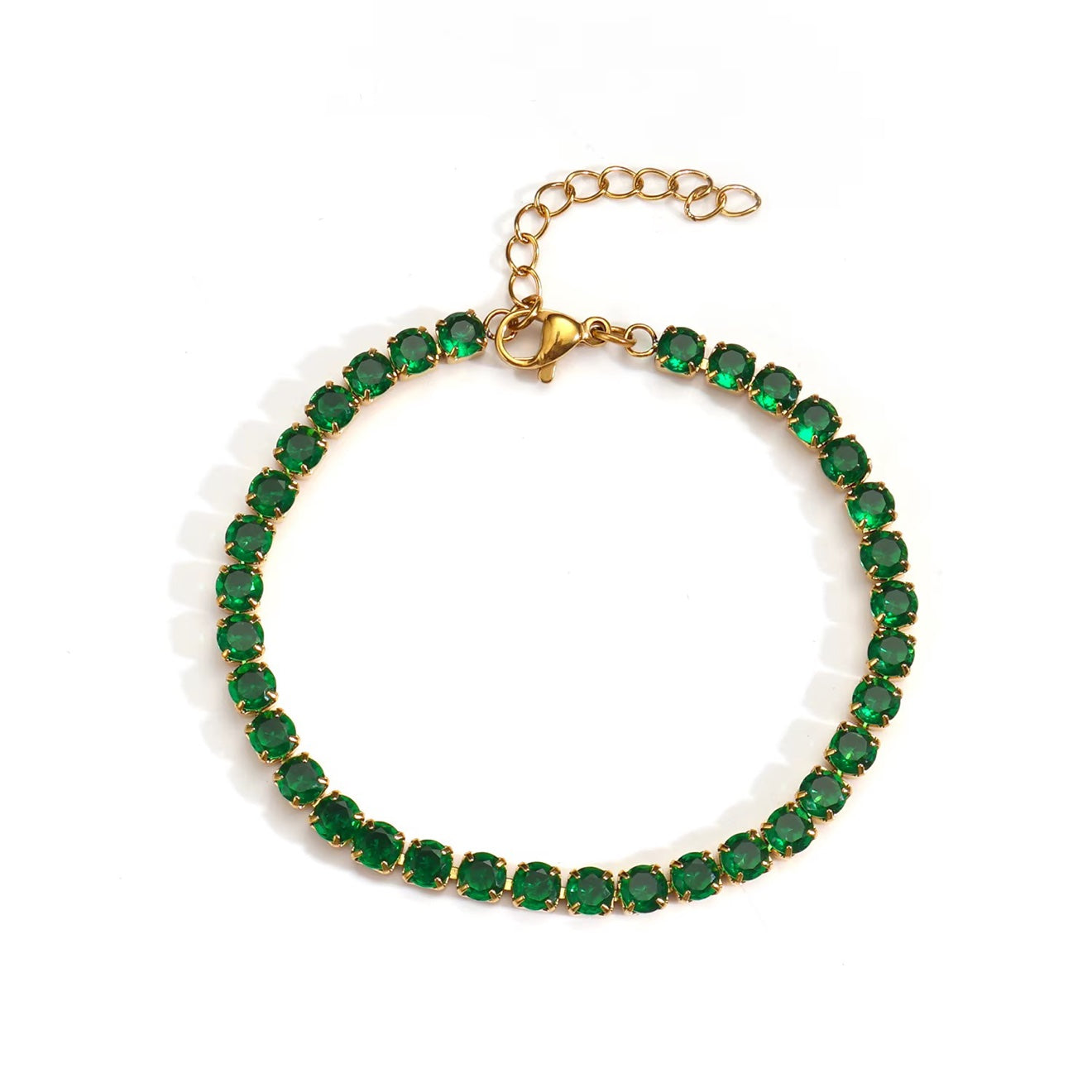 Halo Zircon Bracelet Emerald Green