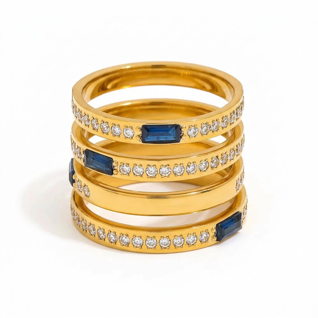 Blue Baguette Eternity Band