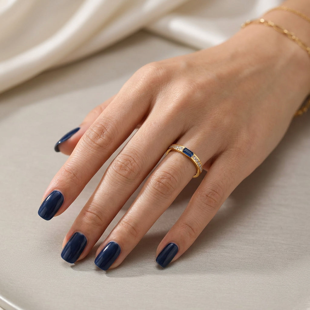 Blue Baguette Eternity Band