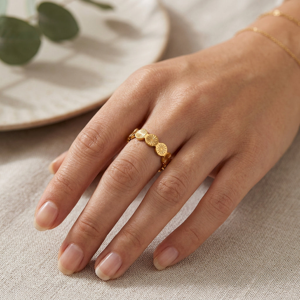Flower Burst Band Ring