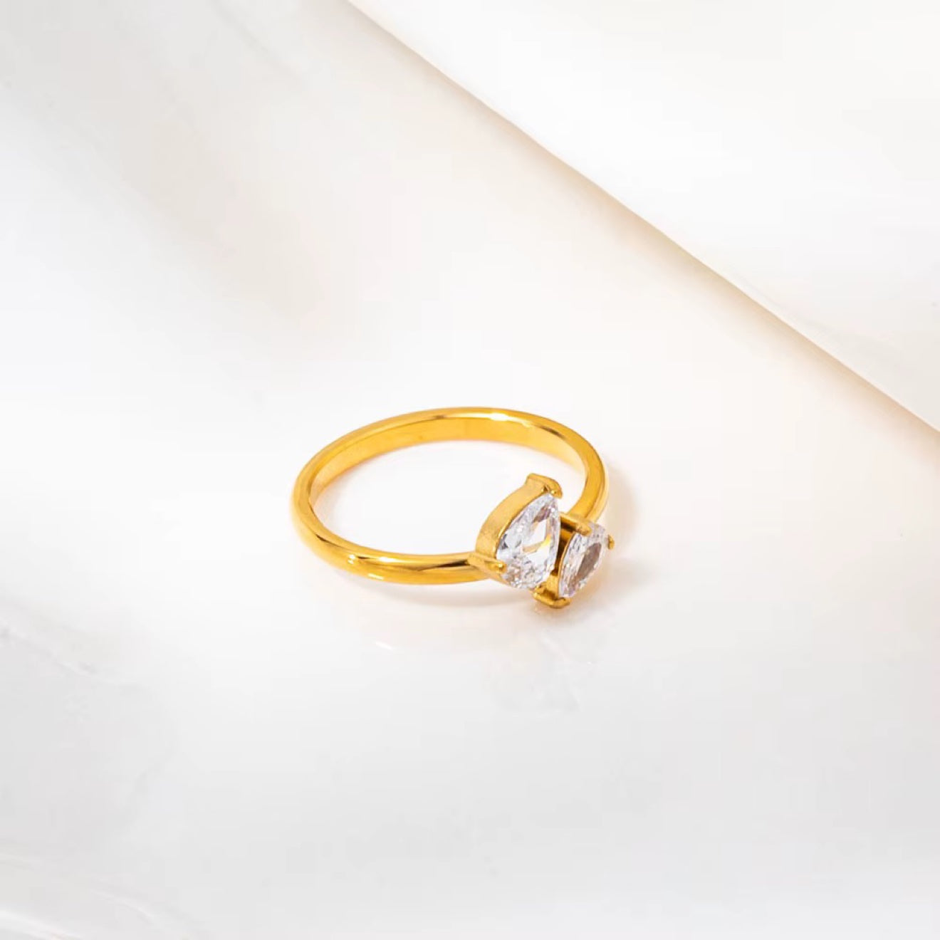 Double Pear Bypass Ring