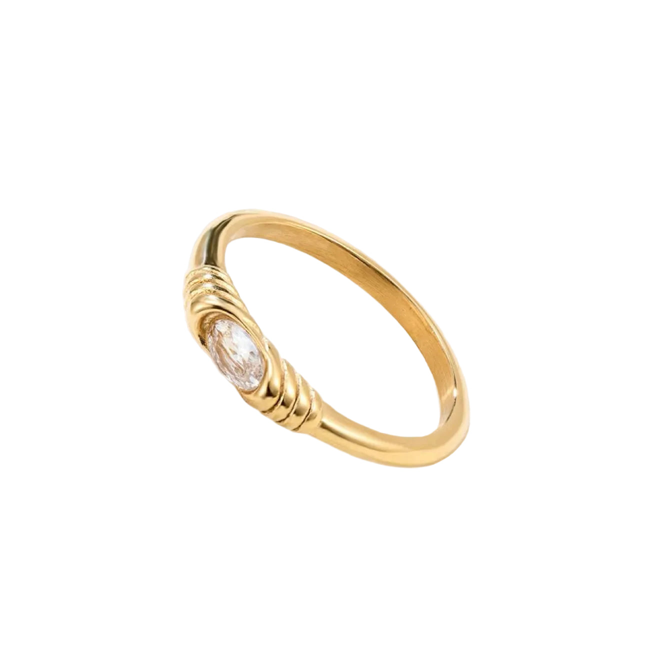 Marquise Zircon Stacking Ring white stone