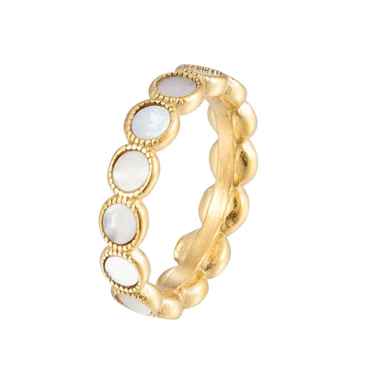 Mother of Pearl Eternity Band Ring