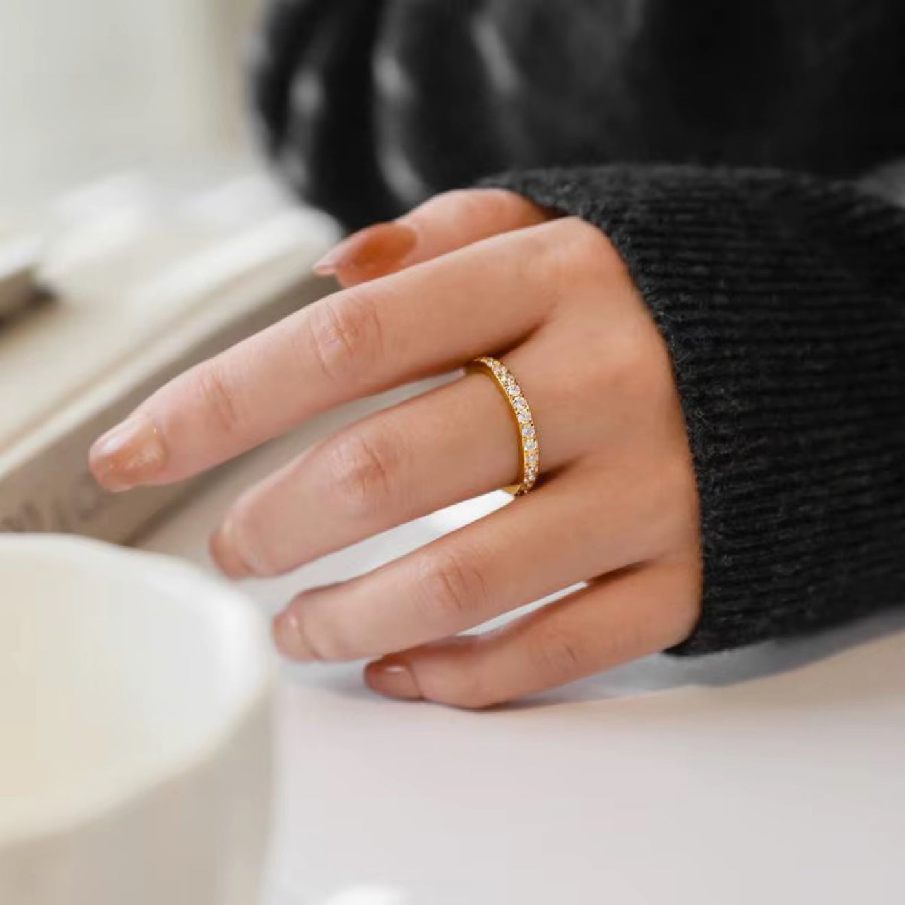 Pavé Eternity Band Ring gold