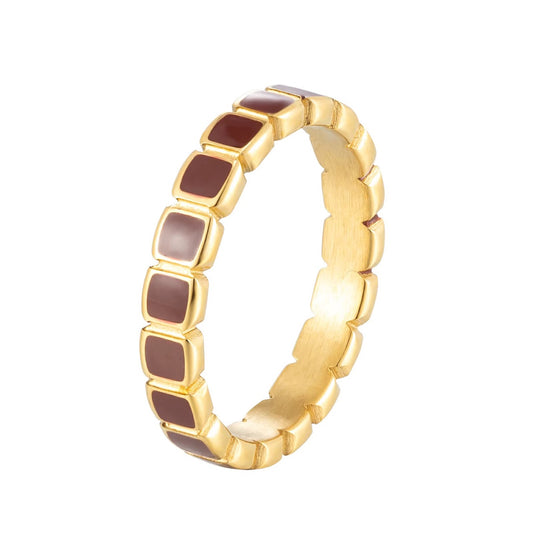 Red Enamel Segment Ring