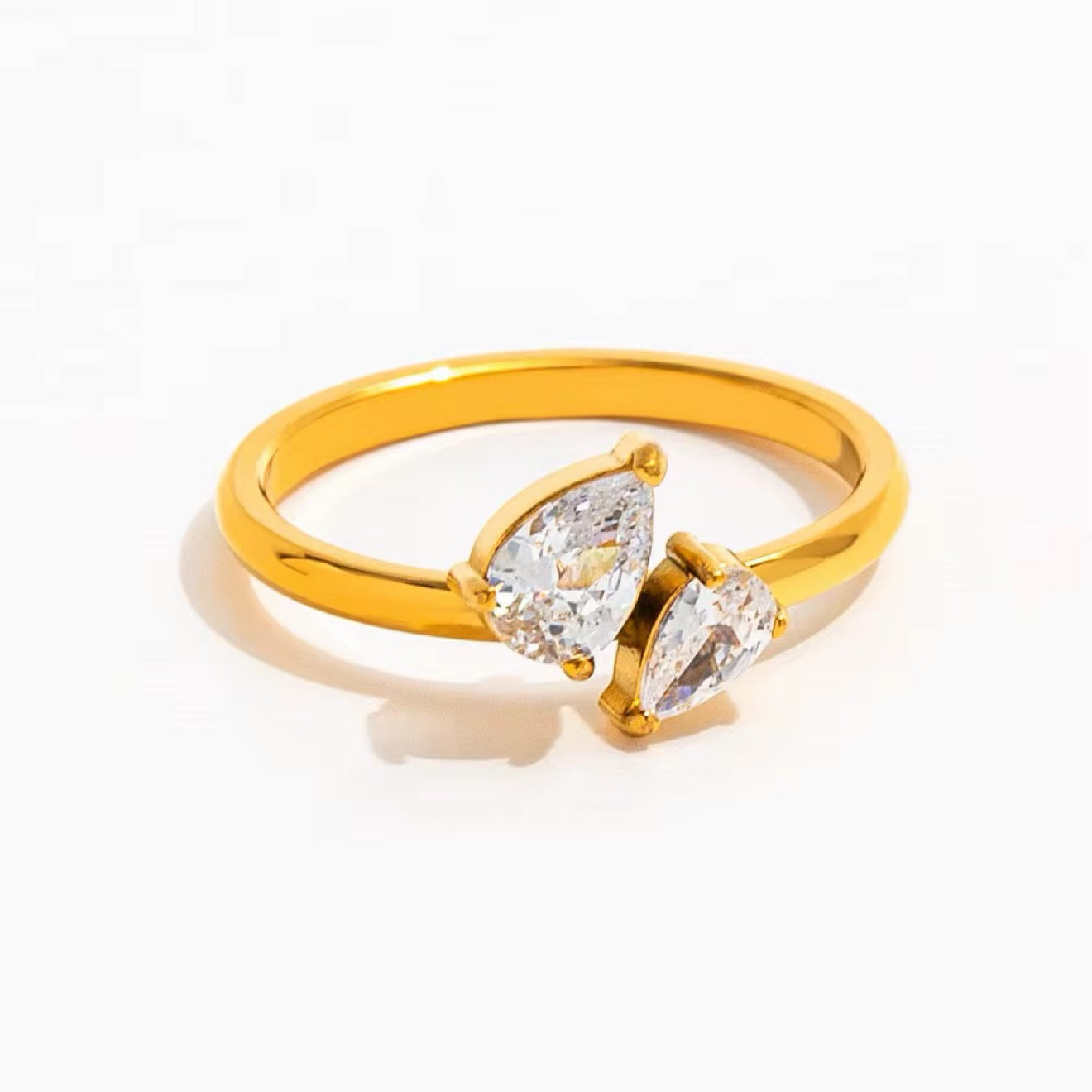 Double Pear Bypass Ring