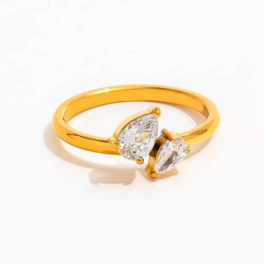 Double Pear Bypass Ring