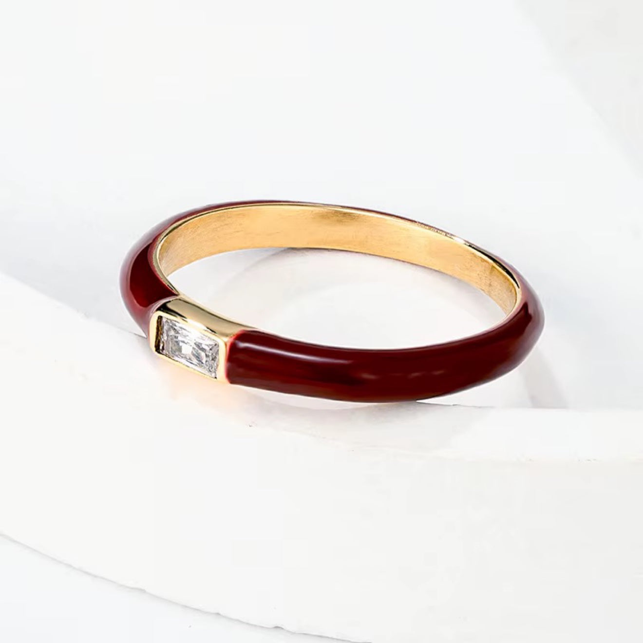 Burgundy Enamel Ring