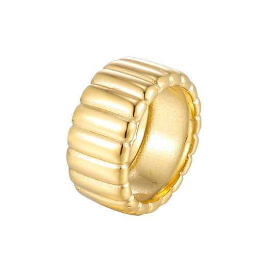 Ribbed Dome Band Ring gold