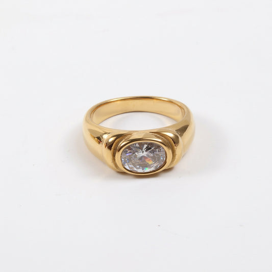 White Oval Signet Ring