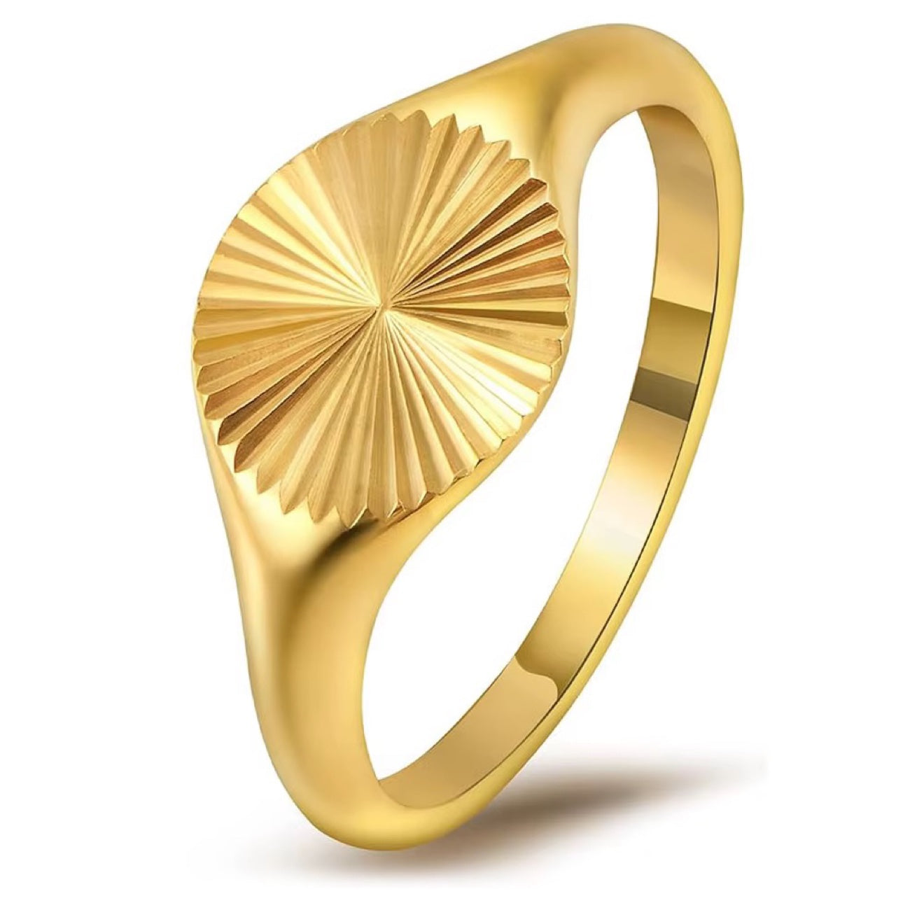 Sunburst Signet Ring in gold