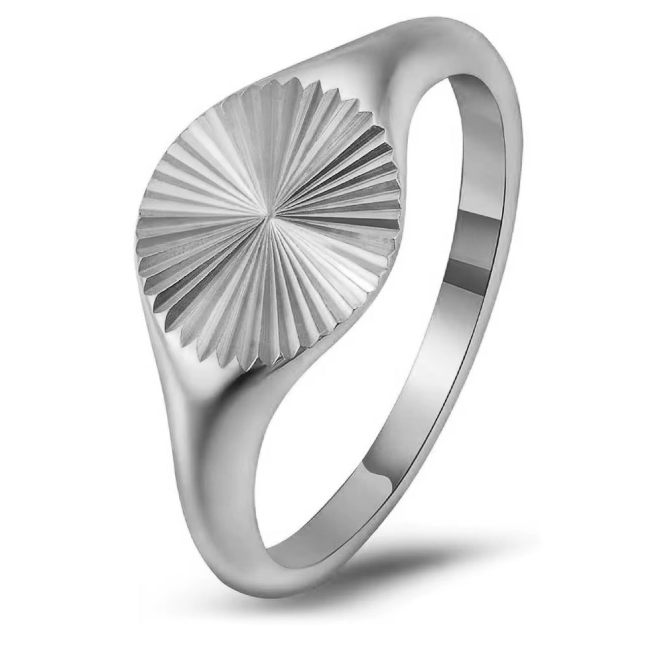 Sunburst Signet Ring in silver