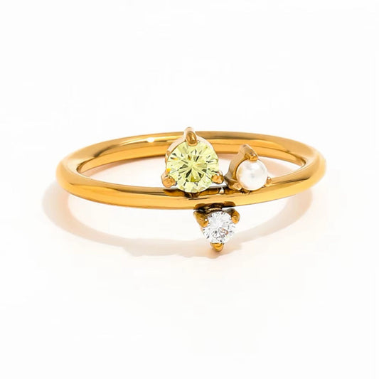Trio Stone Bypass Ring