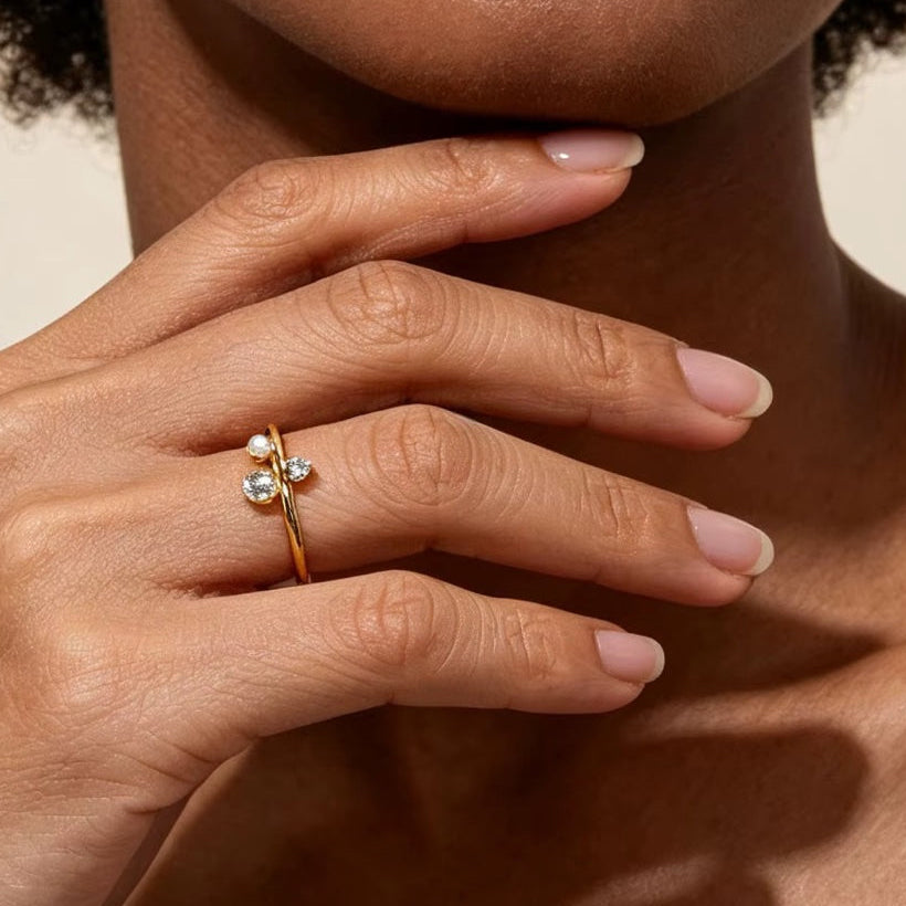 Trio Stone Bypass Ring