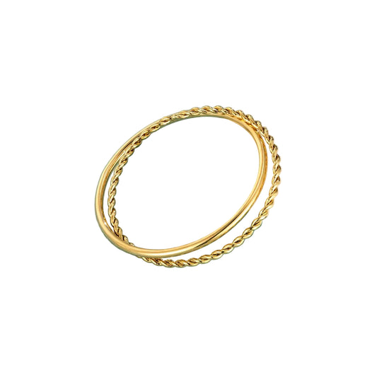 Twisted Rope Double Band Ring